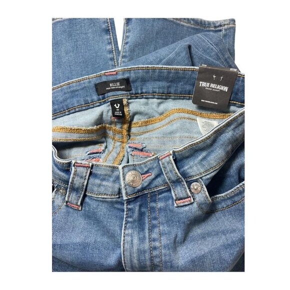 True Religion Womens Billie Mid Rise Whiskered Straight Leg Jeans Sz 30 New - Picture 5 of 11